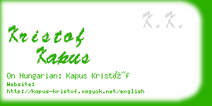 kristof kapus business card